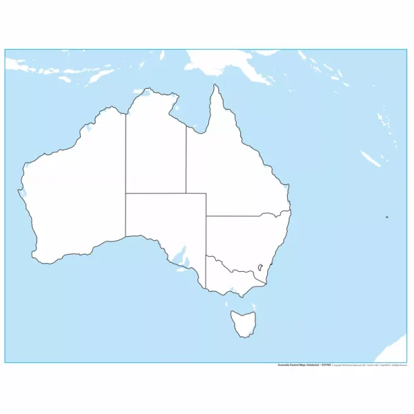 Australia Control Map Unlabelled Quality Educational Material Kid — free download